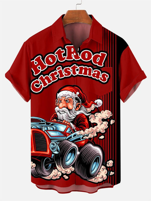 Men's Christmas Funny Graphic Short Sleeve Hawaiian Shirt